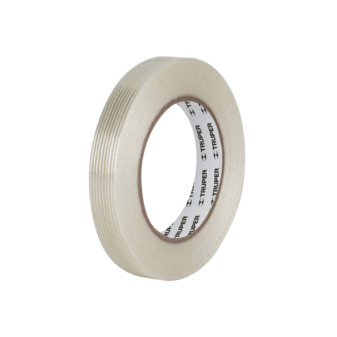 Cinta flejadora con filamentos 18mm x 50 m, transparente | CFI-18 | 103028
