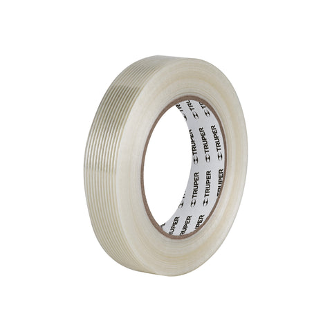 Cinta flejadora con filamentos 24mm x 50 m, transparente | CFI-24 | 103029