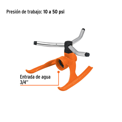 Aspersor b/metálica giratorio 3 brazos de aluminio, TRUPER | REG-3X | 10303