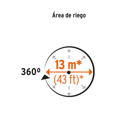 Aspersor b/metálica giratorio 3 brazos de aluminio, TRUPER | REG-3X | 10303