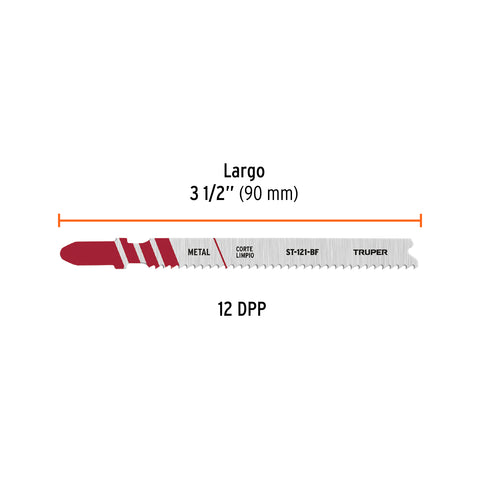 Blíster 5 seguetas T, 12 DPP BIM, corte recto rápido/metal | ST-121-BF | 103047