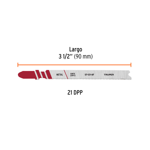 Blíster 5 seguetas T, 21 DPP BIM, corte recto rápido/metal | ST-121-AF | 103048