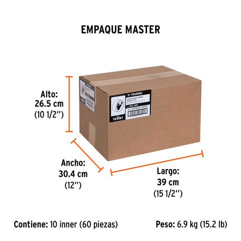 Cinta negra para ducto 10m x 48mm, espesor 0.19mm, Truper | CDU-10XN | 103061