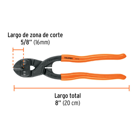 Cortapernos 8', profesional, a una mano, TRUPER | CP-8X | 103114
