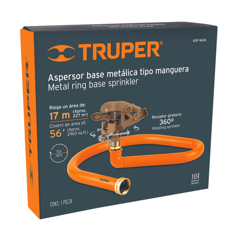 Aspersor base metálica, tipo manguera, TRUPER | ASP-MAN | 10312