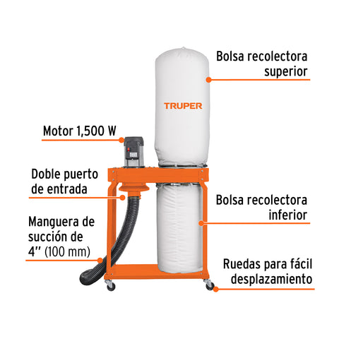 Colector de polvo 2 HP, Truper | COPO-2 | 103165
