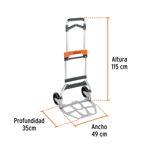 Diablo de carga, plegable, mango abatible, 170 kg, Truper | DIA-170 | 103199
