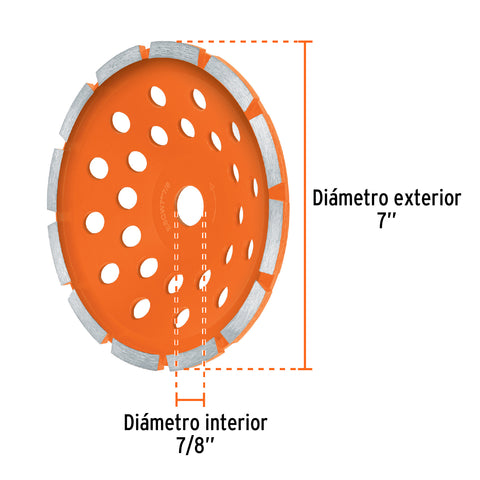 Copa de diamante 1 hilera 7' x 7/8', TRUPER | CDT-2172 | 103211
