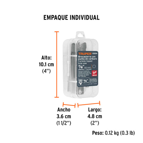 Brocasierra de carburo de tungsteno, 7/8', Truper | BSC-7/8 | 103214