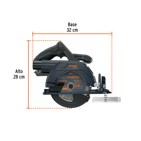 Sierra circular 6-1/2', 20V, s/accesorios, TRUPER MAX | MAX-20SCS | 103234