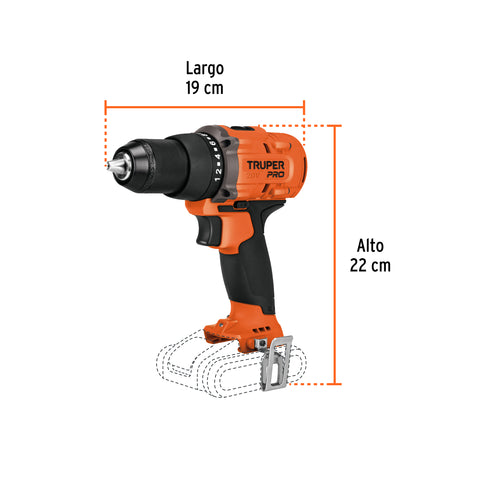 Taladro 1/2', 20V, sin accesorios, TRUPER PRO | TALI-20AS | 103250