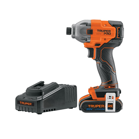 Destornillador de impacto 1/4', 20V, 1 batería 2Ah, PRO | DIMI-20A2 | 103253
