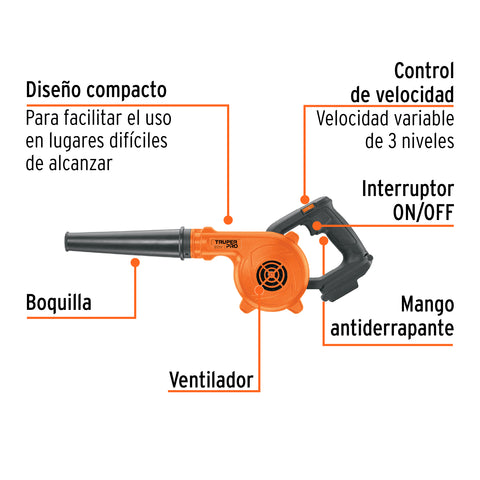 Sopladora para taller, 20V, sin accesorios, TRUPER PRO | SOPI-20AS | 103266