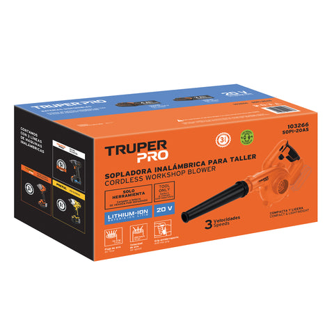 Sopladora para taller, 20V, sin accesorios, TRUPER PRO | SOPI-20AS | 103266
