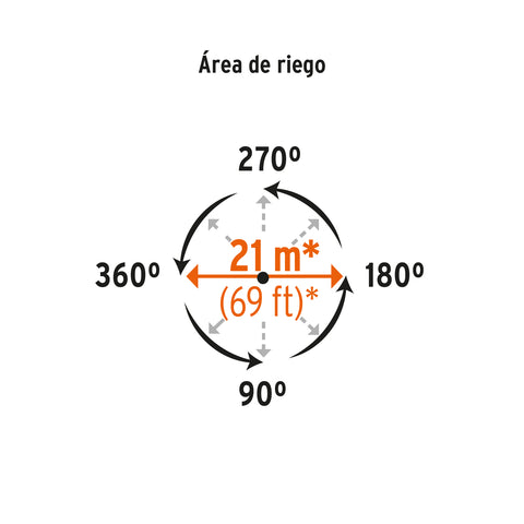 Aspersor metálico 11' una vía, doble chorro, estaca metálica | DOS-11 | 10327
