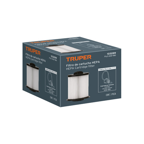 Filtro de cartucho HEPA para ASD-180, TRUPER | FILC-ASD-180 | 103289