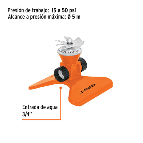 Aspersor base metálica, con aspas de aluminio, TRUPER | ASP-50 | 10329