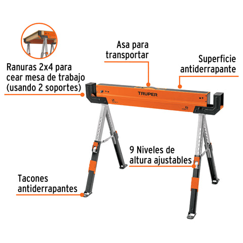 Burro/Mesa de trabajo, multiusos, Truper | MT-590 | 103301