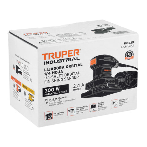 Lijadora orbital 1/4 hoja, 300W, TRUPER INDUSTRIAL | LIOR-1/4N2 | 103325