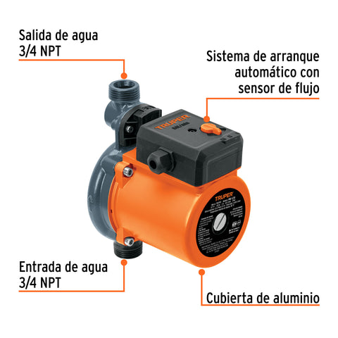 Bomba presurizadora 1/3 HP, TRUPER | PRE-1/3S | 103356