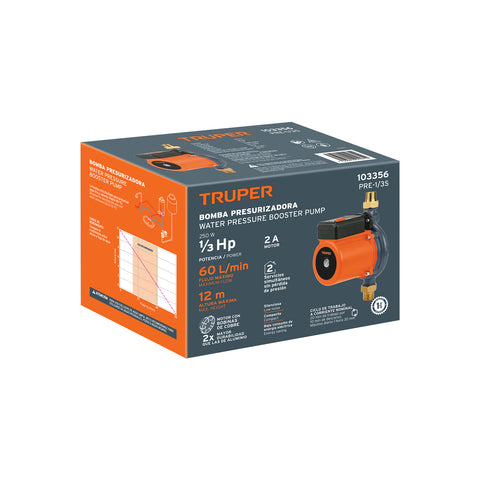 Bomba presurizadora 1/3 HP, TRUPER | PRE-1/3S | 103356