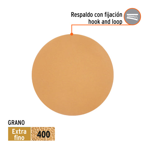Paquete c/5 discos de lija 6' grano 400, ciegos | DIRO-0640 | 103417