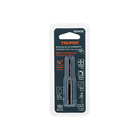 Broca diamantada 1/4' (6 mm), TRUPER | BD-6 | 103432