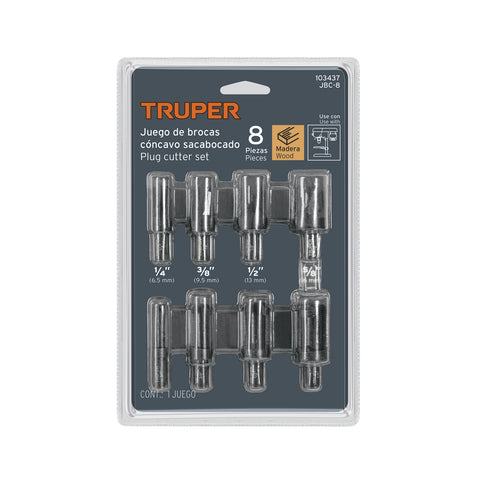 Juego de 8 brocas clavacote para madera, TRUPER | JBC-8 | 103437