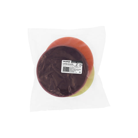 Juego de 3 esponjas p/pulir de 7' hook and loop,TRUPER | ES-PULA-7 | 103439