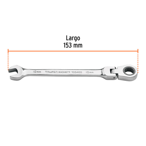 Llave combinada con matraca 10 mm flexible, Expert | LL-2010MXF | 103460