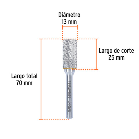 Lima rotativa punta cilindro, 13 mm, TRUPER | LR-SA5 | 103478