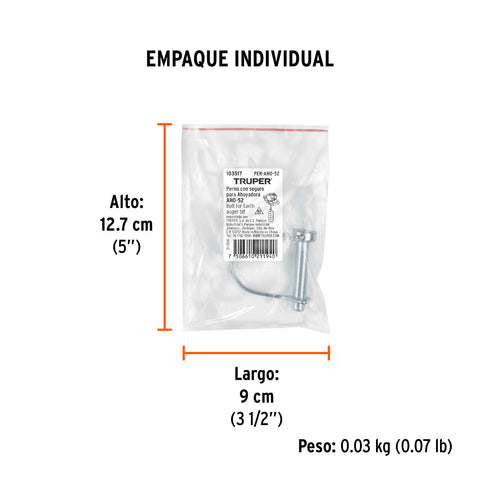 Perno de barrena a ahoyadora para AHO-52, Truper | PER-AHO-52 | 103517