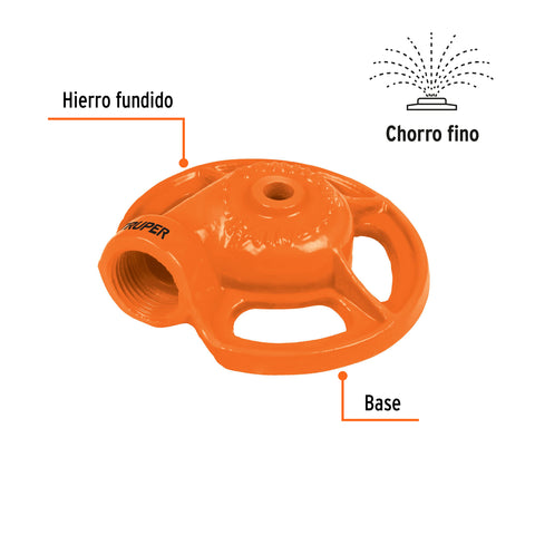 Aspersor base metálica, tipo sapo de chorro fino, TRUPER | SAPO-1 | 10351