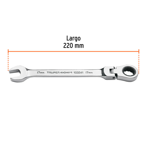 Llave combinada con matraca 17 mm flexible, Expert | LL-2017MXF | 103541