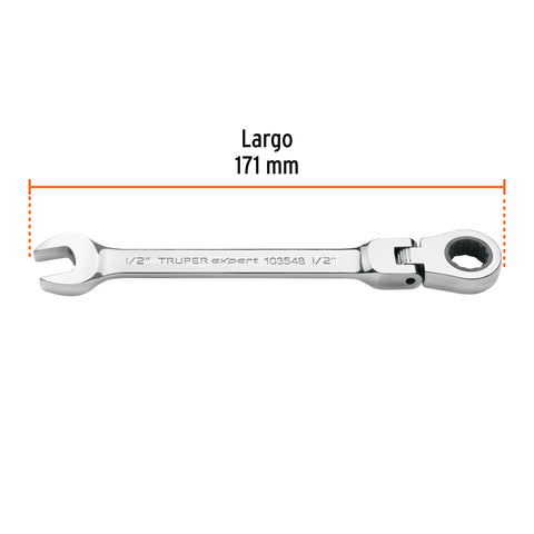 Llave combinada con matraca 1/2' flexible, Expert | LL-2016XF | 103548