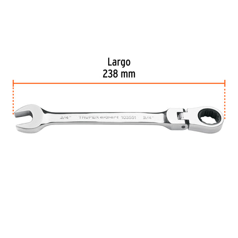 Llave combinada con matraca 3/4' flexible, Expert | LL-2024XF | 103551