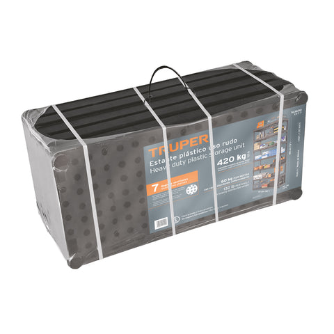 Estante plástico uso rudo 7 rep/cap. 70 Kg, 185x43x91,TRUPER | EST-7 | 103600