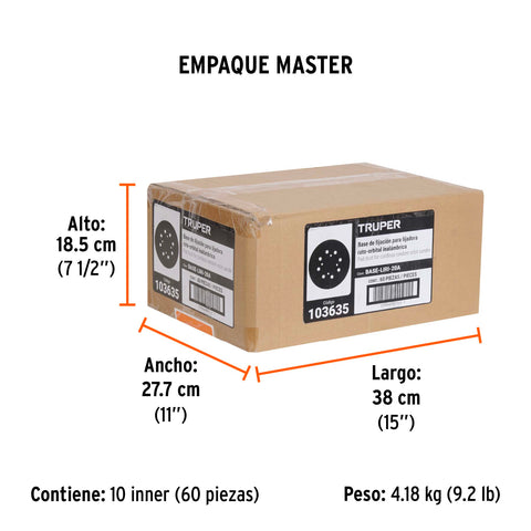 Base hook and loop para LIRI-20A, Truper | BASE-LIRI-20A | 103635
