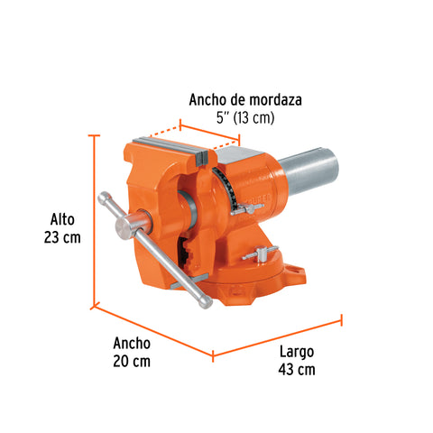 Tornillo de banco 5' multipropósito de hierro dúctil, Truper | TA-5-M | 103643
