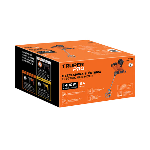 Mezcladora eléctrica 1400W, TRUPER PRO | MEZ-140A | 103662