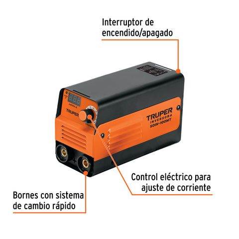 Mini soldadora inversora 100A, 127V, TRUPER | SOIN-100MT | 103701