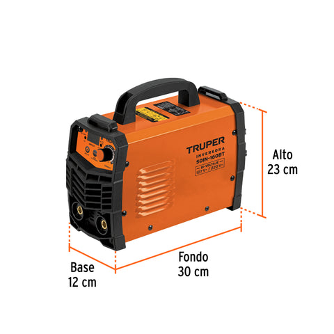 Soldadora inversora 160A, bi-voltaje 127/220V, TRUPER | SOIN-160BT | 103707