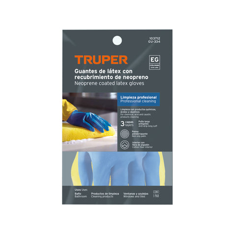 Guantes de látex reforzados para limpieza, XG, Truper | GU-334 | 103712