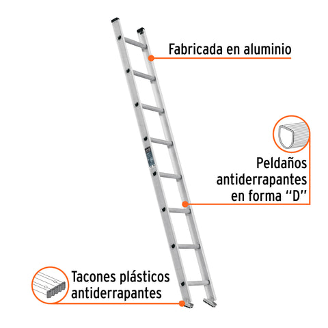 Escalera recta, tipo III, 8 peldaños, TRUPER | ESR-308 | 103724