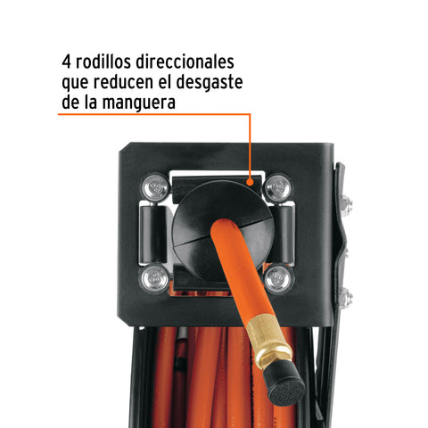 Manguera para compresor,de hule,15m x 3/8',carrete retráctil | CAMAI-15 | 10388