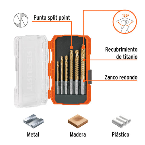 Juego de 6 brocas helicoidales con sierra, TRUPER | JBMS-6 | 103924