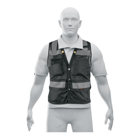 Chaleco seguridad reforzado negro con bolsas, G, EXPERT | CHS-800NE-L | 103990