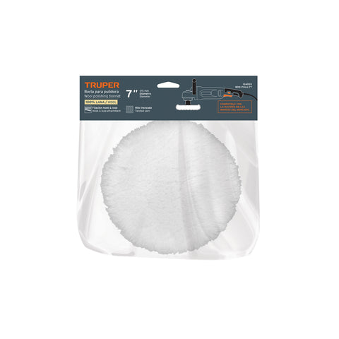Borla p/pulir de lana de 3' hook and loop, TRUPER | BOR-PULA-3V | 104001