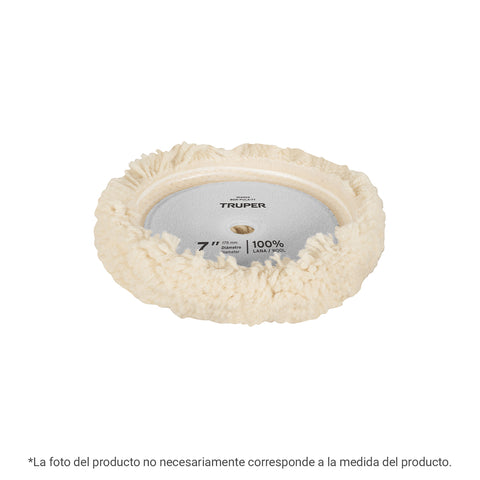 Borla p/pulir de lana trenzada de 8' hook and loop, TRUPER | BOR-PULA-8T | 104002