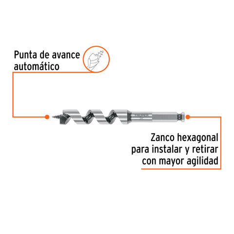 Broca auger tipo berbiquí 3/4' X 6', TRUPER | BAB-3/4X6 | 104062